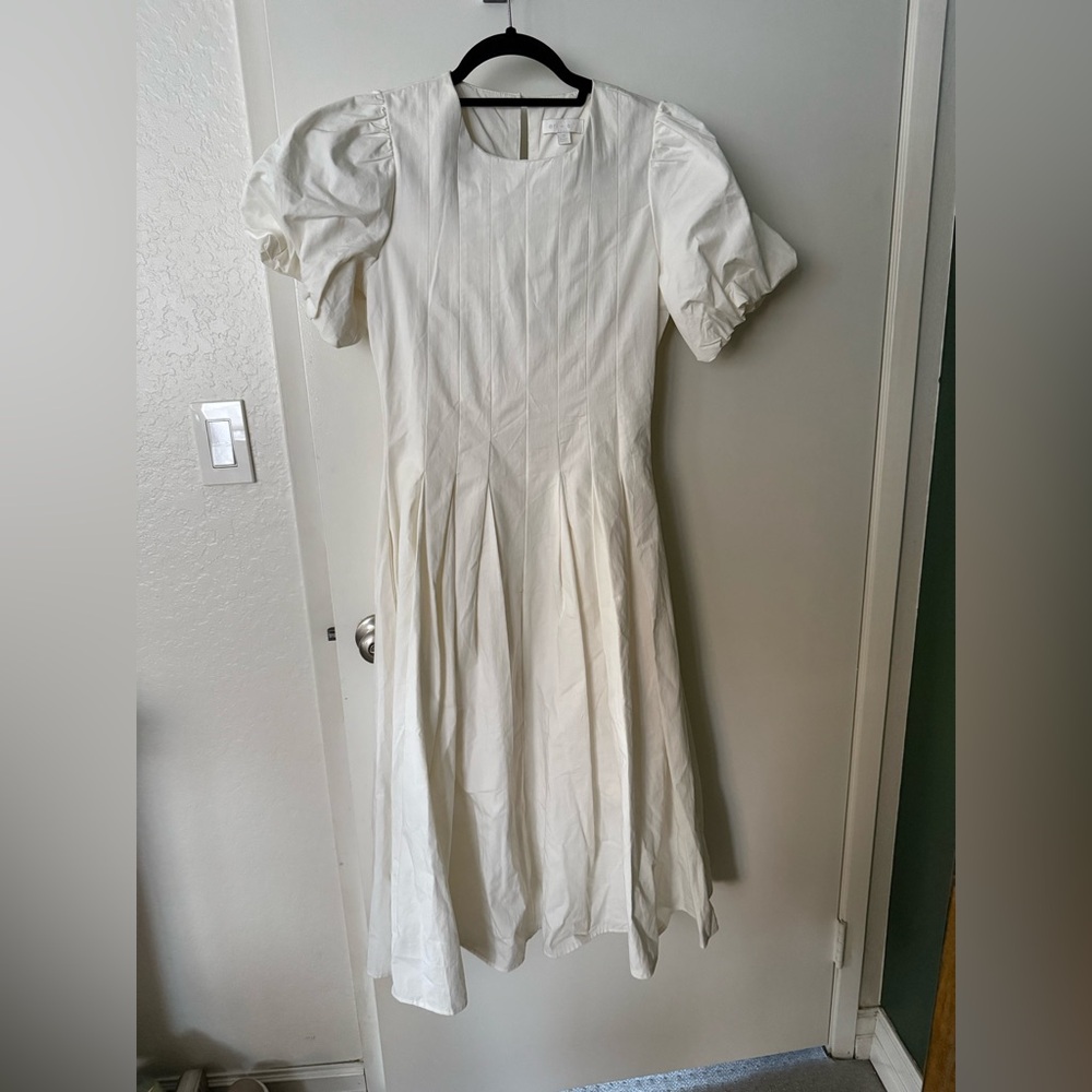 Eri + Ali Classic Ivory Puff Sleeve Dress NWOT